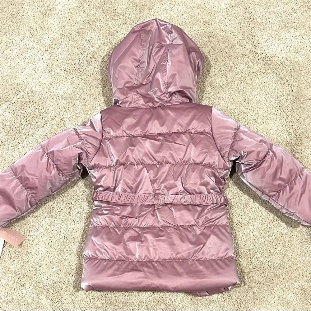 NWT Jessica Simpson Girls Mauve Puffer Jacket Coat w/ Coin Purse Belt Sz. 4T New - Picture 4 of 10